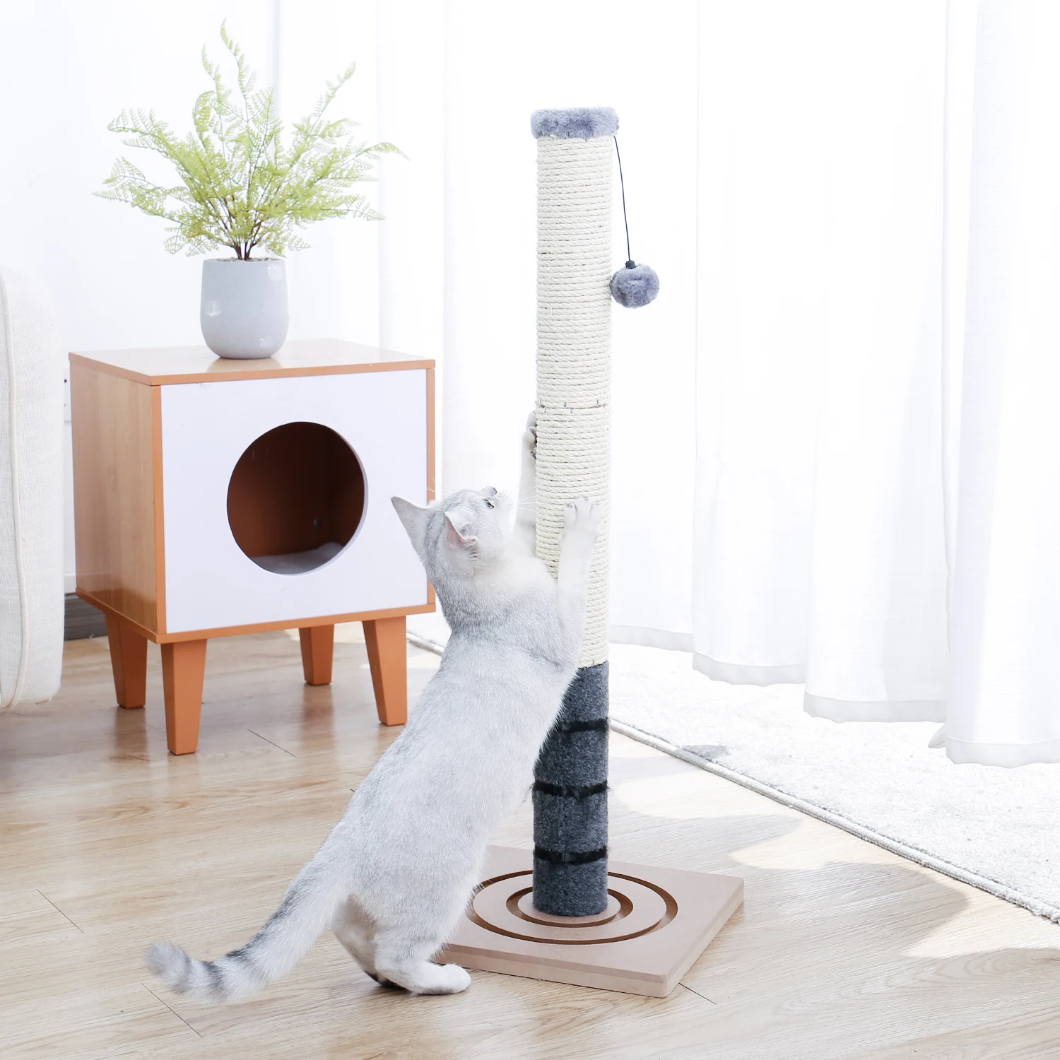 H228-274cm Domače Dostave Hišnih Mačk Drevo Scratcher Post Nastavljiv Praskanje Plezanje Drevesa Mačja Igrača izjemno Visoka Mačka Skoki Igrače