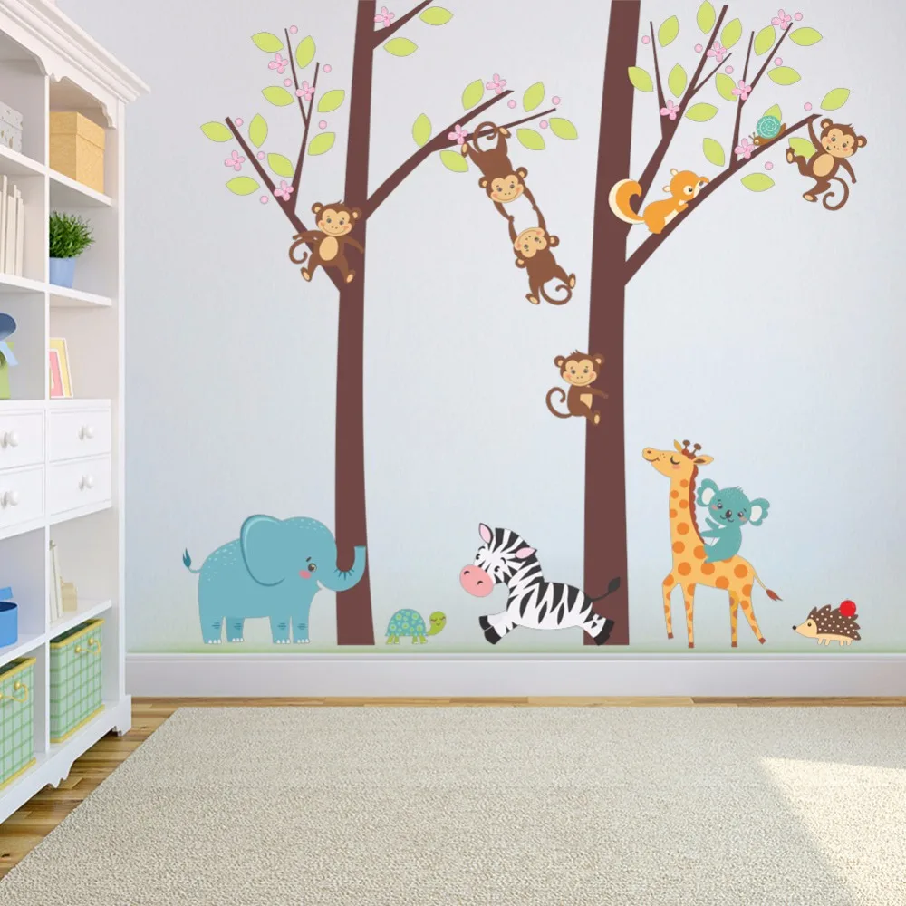 (100*105 cm) luštna opica živali stranka stenske nalepke vrtcu otroci soba, spalnica izmenljive PVC stenske umetnosti stensko nalepko nalepko