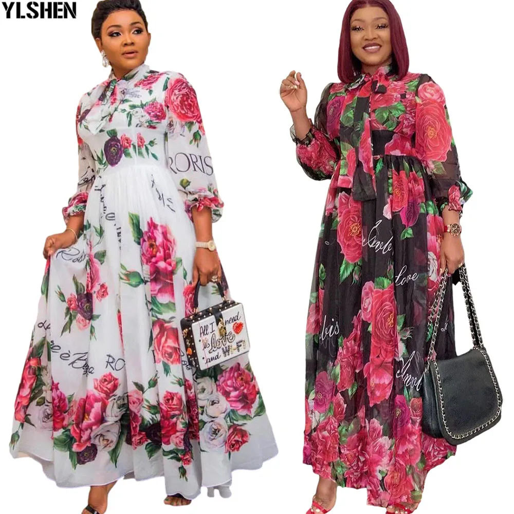 Tiskanje Afriške Obleke za Ženske Plus Velikost Afriki, Afriška Oblačila Obleko Dashiki Moda Lok Naguban Plašč Femme Ženske Oblačila