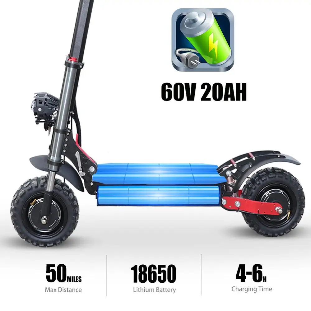 3200W Scooter Električni Off Road 80KM/H 11 cm Široka Kolesa Freestyle kick scooter s sedeža Odraslih električni motorji