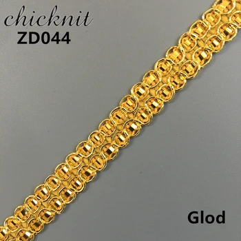 Širina 13mm zlato, srebro poliester valovita pleteni trepalnico Kvačkanje trakom čipke trim z roba ZD044