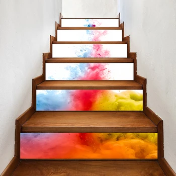 Nalepke samolepilno Nalepko Povzetek Akvarel DIY Stopnicah Doma Dekor Papir za dnevno Sobo PVC Nepremočljiva 3D Tiskanja Umetniško Fotografijo