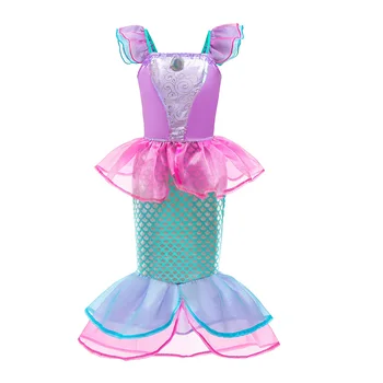 Deklica Ariel Modno Obleko Gor Obleko Otroci Halloween Kostum Princeska Otrok, deklica, Oblačila za Rojstni dan, Božič, Pust