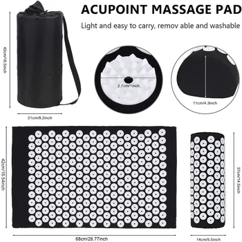 Akupresure Mat Massager Mat Lajšanje Stresa, Bolečin Mat Oprostitev Stres Masaža Telesa z Blazino Blazine z vrečko masaža mat