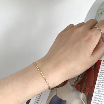 Silvology 925 Sterling Srebro Prašičev Nos Oblika Zapestnice za Ženske Dvojno D Pismo Elegantno Zapestnice za Ženske Zlata Preprost Nakit
