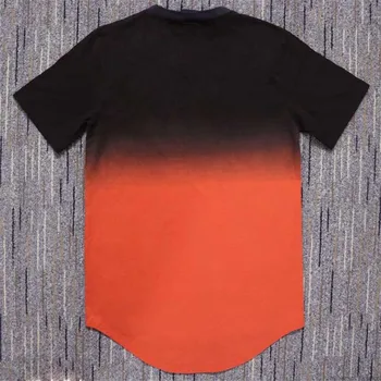 Nov poletni bombaža, svile siksilk T-shirt gradient natisni T-shirt kratek sleeved hip hop T-shirt majica za moške s Parangalom T-shirt z