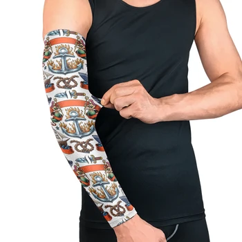 Retro Punk Tetovaže Sonce Rokavi UV Zaščito na Prostem Teče Cycing Roko Dihanje Grelniki Šport Fitnes Stiskanje Ledu Rokavi