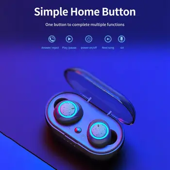 Bluetooth Slušalke V5.0 TWS Dotik za Nadzor Stereo Šport Brezžične Slušalke za Zmanjšanje Hrupa Slušalka Z Močjo Banka Za Huawei Xiaomi