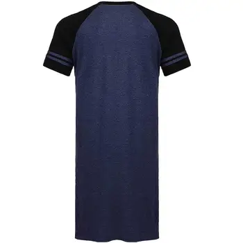 2021 Moških Sleepwear Dolgo Nightshirt Kratek Rokav More Mehko Udobno Priložnostne Svoboden Spanja Majica Moški Doma Oblačila пижама