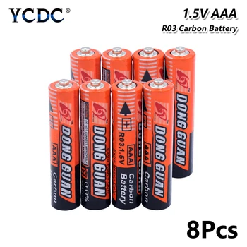 8Pcs 1,5 V AAA Baterije UM4 R03 AM4 Cink-Ogljikovih Baterij Za Svetilko Igrače Original 1,5 V AAA Ogljikovih Suhe Baterije UM4 R03 K3A
