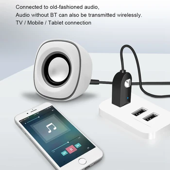 Aux Bluetooth Adapter Za Avto, 3.5 mm Jack za Zvok Bluetooth 5.0 Sprejemnik USB brezvrvični Zvočnik Oddajnik Glasbe S Ključem Kabel