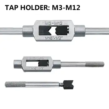 12pcs M3-M12 Tapnite Klešče za Vrtanje Nastavite Ročno Prisluškovanje Orodja Metrični Navoj Tapnite Twist Drill Bit Ključa Set