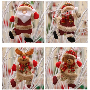 4pcs/komplet Plišastih Božični Okraski Santa/Snežak/Los/Bear Božično Drevo Plišastih Viseči Okraski Okraski