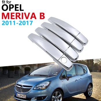 Razkošno Krom Ročaj Kritje Trim Set za Opel Vauxhall Meriva B Activan Crossvan 2011~2017 Dodatki Avto Nalepke 2016