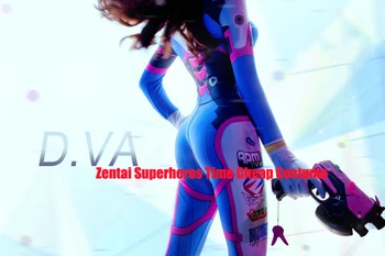 3D Tiskanih Klasičnih D. VA Cosplay Kostum Zentai Igre Kostum modra dva Kože Dekle/Ženska/Lady Superheroj Catsuit po Meri, D. VA Bodysuit