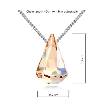 BeBella xirius erlenmajerico raindrop obesek ogrlica s Kristali Swarovski prvotni modni nakit za ženske, dekleta darilo
