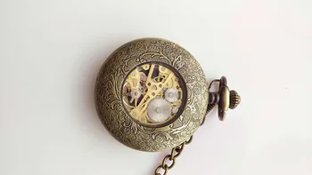Bron starine Votlih moški in ženska darilo mehanske kavboj verige žepna ura