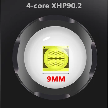 Super Svetla XHP90.2 Svetilka Led Dvojno Glavo Lahka Akumulatorska Zoomable Baklo Luči Svetilke, Ki Delajo Pozornosti Floodling Luč