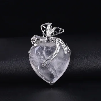 1PC Naravni Kristal Ametist Srce Obesek Quartz Crystal Mineralnih Nakit Kamen Obrti Nekaj Dekoracijo DIY Darila Nakit za Ženske