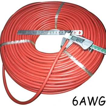 7 AWG Visoko Temperaturo Silikona, Linija Ultra Flexiable Test Linije Kabla Črna Rdeča Heatproof Mehki Silikonski silikagel Žice Kabel