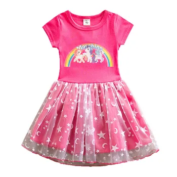 Sma zastav Princesa Tutu Stranka Obleko Lepe Mavrične Otroke Poletnih Oblačil Samorog Baby Dekleta Obleke