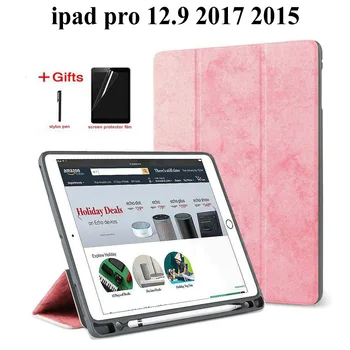 Smart Ohišje Za iPad Pro Za 12,9 2017/A1670 A1671 A1584 A1652 s Svinčnikom Pokrov ležišča tablet TPU ohišje+screen protector+pisalo