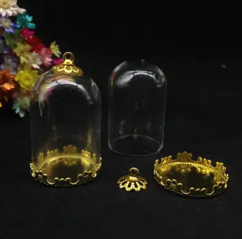 3pcs 30*20 mm cev bell kozarci stekleni pokrov kupole cvet pladenj steklena tehtnica steklenico svetu mehurček diy ogrlico, obesek, dodatki darila