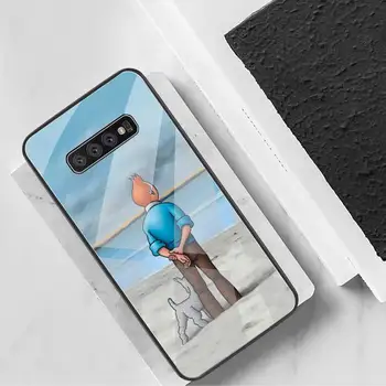 Francoski risanka The Adventures of Tintin Telefon Primeru Kaljeno Steklo Za Samsung S20 Plus S7 S8 S9 S10 Plus Opomba 8 9 10 Plus