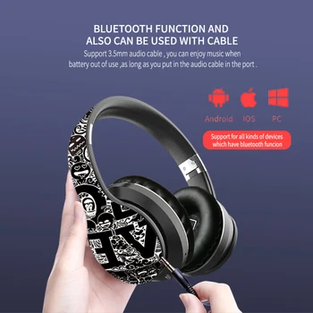 Brezžične HI-fi Stereo Slušalke Bluetooth Slušalke Glasbo, Slušalke FM In Podpora SD Kartice Z Mic Za Mobilne Xiaomi Iphone Tablični računalnik