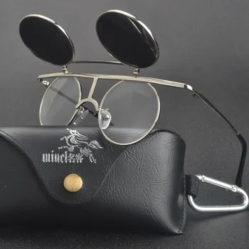 MINCL/Steam Punk Gothic Letnik Elektronske Sončna Osebnost Elektronske Očala Metal Punk sončna očala Z box LXL