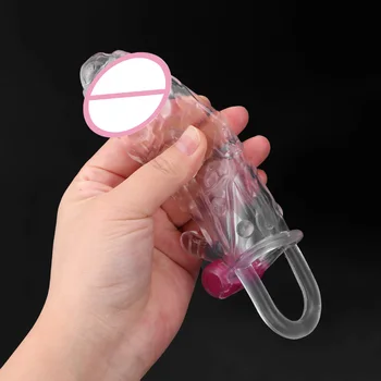 Penis Rokav Vibrator za G-spot Petelin Rokavi za enkratno uporabo Kondoma Zapozneli Izliv Penis Širitve Spolnih Igrač Za Moške Odrasle Izdelki
