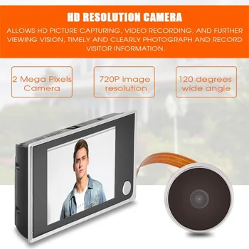 720P HD Vrata Luknjo Viewer Žično Vrata Oči, 3,5-palčni zaslon LCD Barvni Digitalni TFT Pomnilnik Varnostne Kamere 120-Stopinjski kot Gledanja