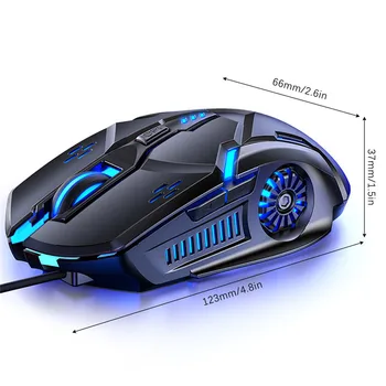 Tiho Žično Gaming Miška 4-Hitrost DPI RGB LED USB Računalnika Zvoka Miši za Prenosni RAČUNALNIK Office Home Optični Visoko Kakovost Nova