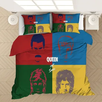 Freddie Mercury 3D-Tiskana Posteljnina Nabor Rjuhe Prevleke Pillowcases Tolažnik Posteljnina Nabor Bedclothes Posteljno Perilo