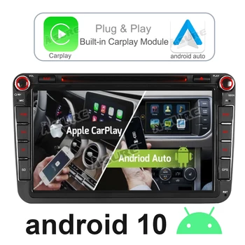 A-Da, 2 Din Android 10 Dvojno FM Radio CarPlay GPS Navigacija Za Volkswagen VW Golf 5 MK Polo T5 Passat b6 Tiguan SKODA