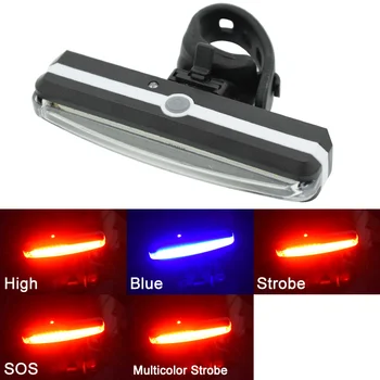 WasaFire USB Polnilne Kolesarske Luči Kolo Spredaj Rep Zadaj Nazaj Lučka 5 Načini Rdeča Modra Svetloba Varnost Opozorilo Kolesarska Svetilka