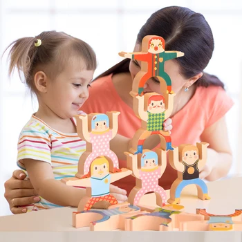 2020 Vroče Prodaje Jenga Igre, Lesene Igrače Bilance Človek nenavadno Moč Stavbe Puzzle Zlaganje Montessori Ustvarjalne Igrače