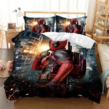 Marvel Deadpool 3D posteljnine komplet posteljo Rjuhe Kritje nastavite tolažnik posteljnina določa bedclothes posteljno perilo (NE list), posteljnina nabor luksuznih