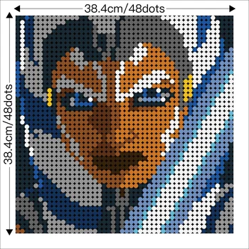 2304pcs Star Igrače Wars Serije Ahsokaed Pixel Mozaik, Art Slikarstvo MOC gradniki Naslikal Ozadju Dekoracijo Diy Igrače Darilo