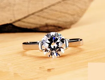 Test Pozitiven 1Ct 6,5 mm D-E Moissanite Diamond Solitaire Ring 925 Sterling Srebrni Prstan Zaročni Prstan za Ženske Krasen