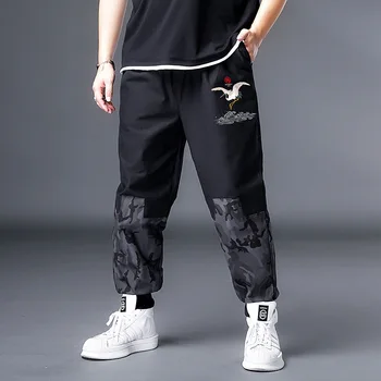 Plus 7XL 6XL 5XL Hip Hop Mozaik Sweatpants Joggers hlače Priložnostne Vrvico Sportwear Hlače Moški hiphop osebnost hlače