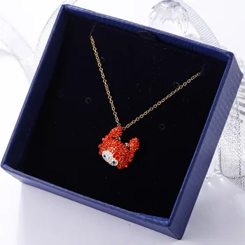 Modni nakit visoke kakovosti swa, čar klasične simplecute mačka rdeče rakovice ogrlico, obesek, ženski nakit