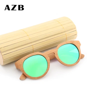 AZB bambusa retro polarizirana sončna očala lesen Okvir Moški in Ženska sončna očala z ročno gafas de sol madera