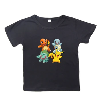 Majica s kratkimi rokavi za Vroče Prodaje Fantje Dekleta Modni Kratkimi Bombaž Otroci Bulbasaur Squirtle T Shirt Vrhovi za Darilo Otrok