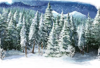 Borov gozd gorah sneg vesel božič foto ozadje fotografije kulise kakovosti vinil