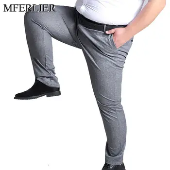 MFERLIER Pomlad Poletje moške hlače 5XL 6XL 7XL 8XL 9XL 10XL pas 138 cm Plus velikost elastična masa 145kg velikosti hlače moški