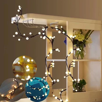 Novo 2,5 M Veje Rattan LED Žogo lučka EU/ZDA Niz Vila Lučka Božič Garland Za Stranko Poroko Doma notranjo dekoracijo