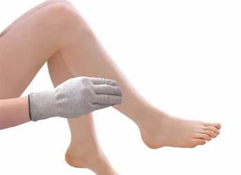 100 kos/set Srebro prevodnih vlaken Masaža elektroda rokavice za TENS/EMS za terapijo Strani Massager Anti-static/Anti-skid