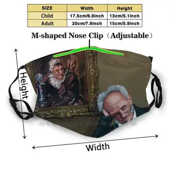Schopenhauer In Malle Babbe Od Frans Hals Barvanje, Tiskanje Večkratno Uporabo Pm2.5 Filter DIY Usta Masko Otroci Arthur Schopenhauer