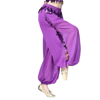 Bollywood Hlače Lady Trebuh Ples, Indijski Egipčanski Ples Hlače Visi Kovanec Sequins Luč Hlače Šifon Bellydance Kostum
